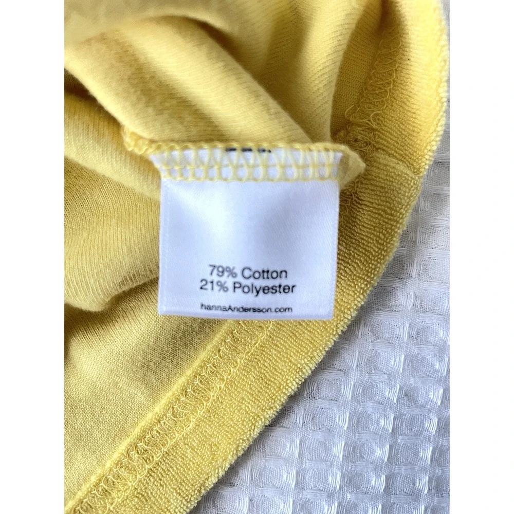Hanna Andersson Girls Size 2 80 85 Terry Cloth Hoodie Swim Cover Up Yellow - Picture 2 of 4